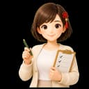 チェックリストを持ってやさしく案内するキャラクター『ふくみ』