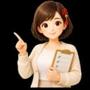 大事な確認点を指差して案内するキャラクター『ふくみ』