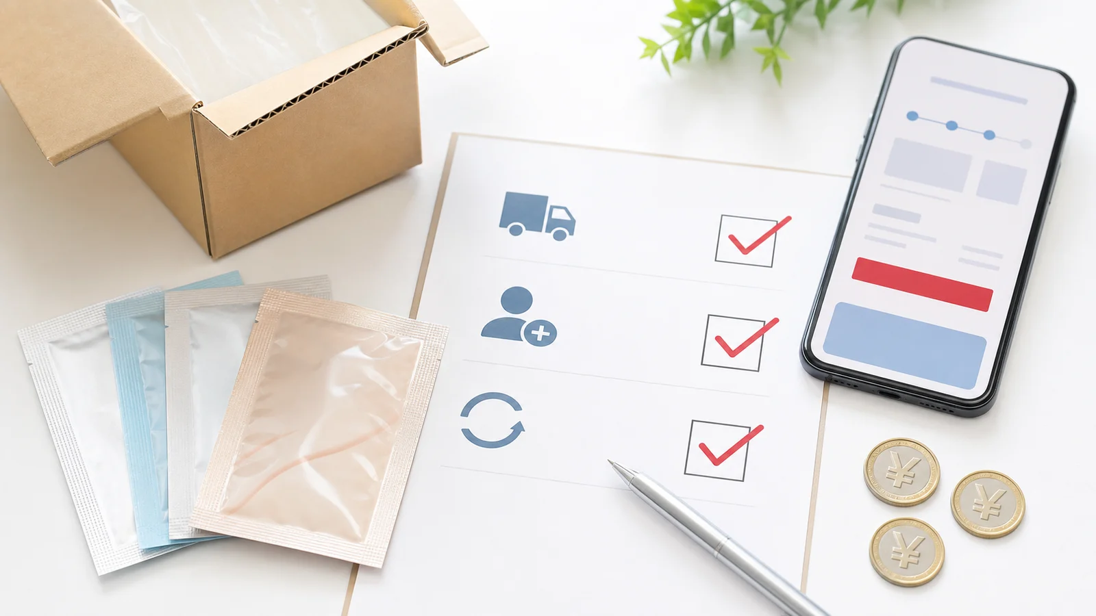 無料サンプルは本当に無料かを送料や会員登録条件から確認する記事タイトル画像