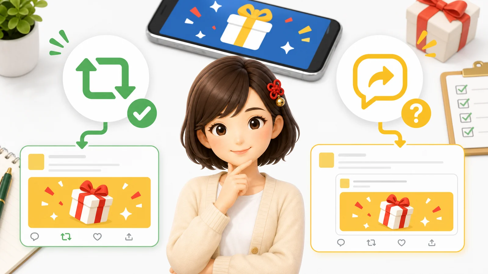 X懸賞のリポストと引用の違いを確認する内容を示す記事タイトル画像
